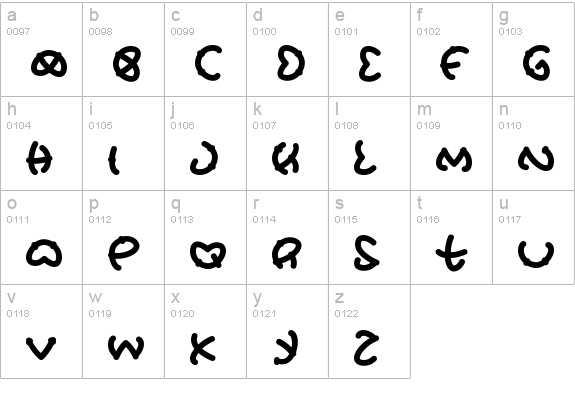 PretzUnsalted lowercase a-z preview