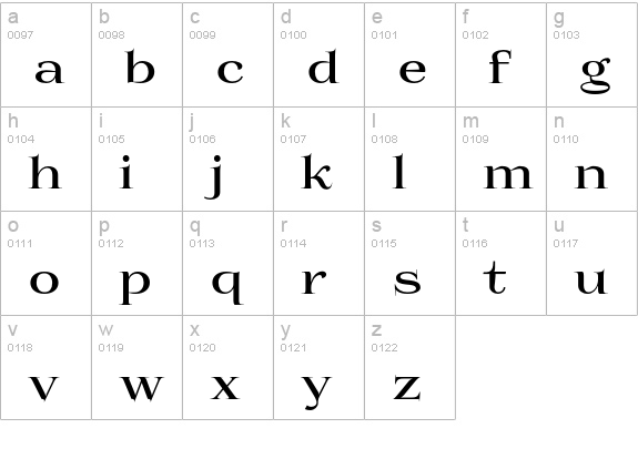 Prida01Black lowercase a-z preview