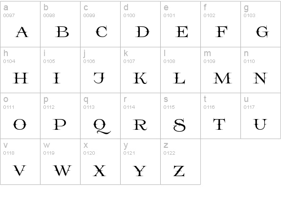 Prida65 lowercase a-z preview