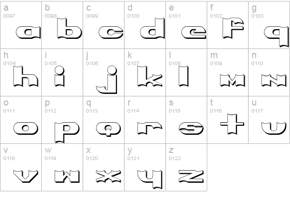 Primo Bright lowercase a-z preview