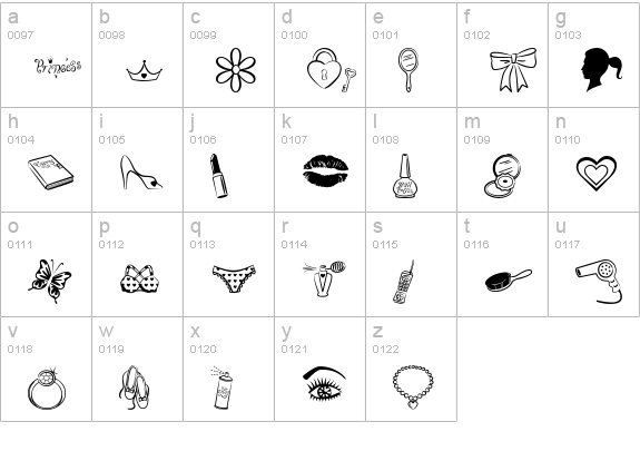 Princess BV lowercase a-z preview