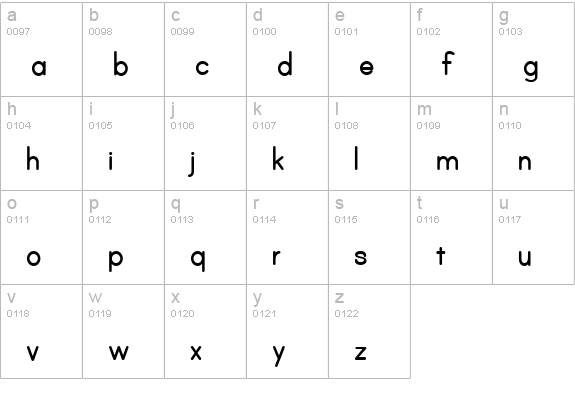 Print Bold lowercase a-z preview