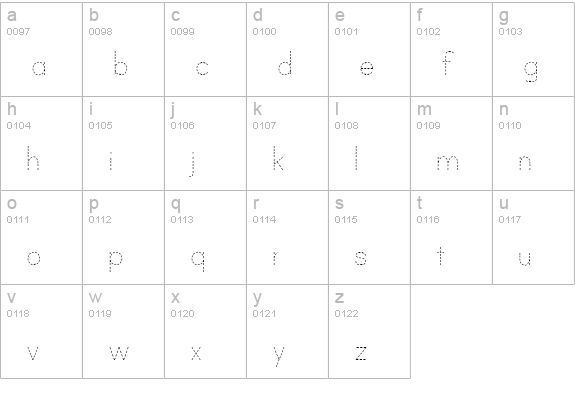 Print Dashed lowercase a-z preview