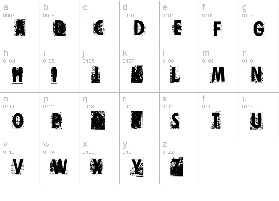 Print Error lowercase a-z preview