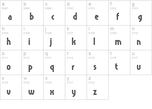 Pritchard Line Out Std lowercase a-z preview