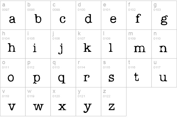 Problem Secretary Normal lowercase a-z preview