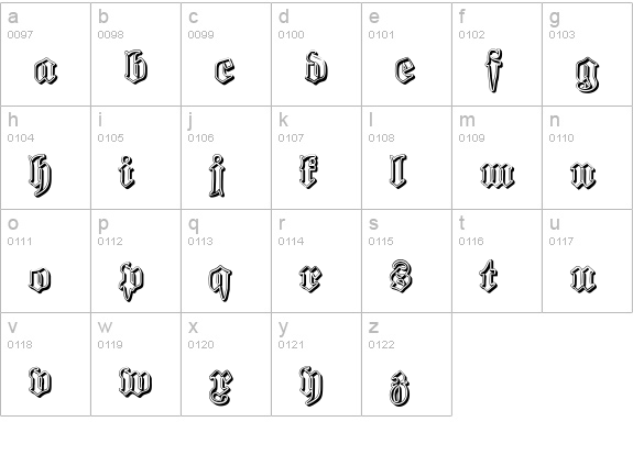Proclamate Ribbon Heavy lowercase a-z preview