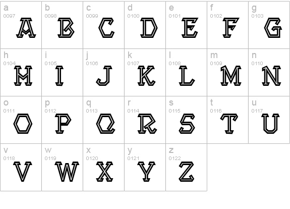 ProjectBold Inline lowercase a-z preview