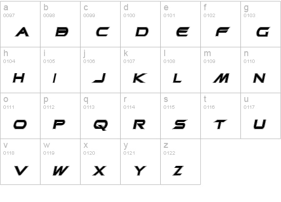 Promethean College Italic lowercase a-z preview