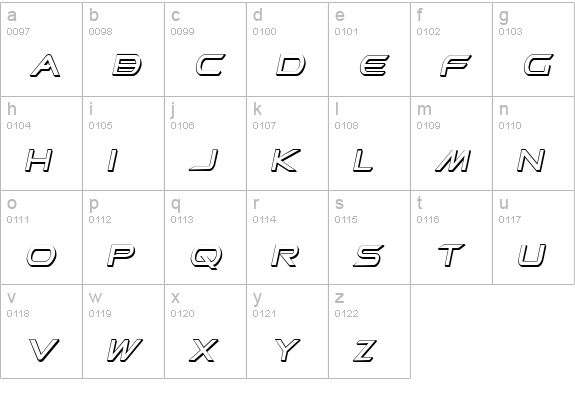 Promethean Shadow Italic lowercase a-z preview