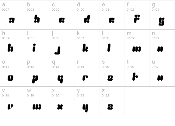 Proton-One lowercase a-z preview