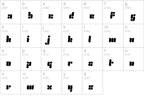 Proton-Two lowercase a-z preview