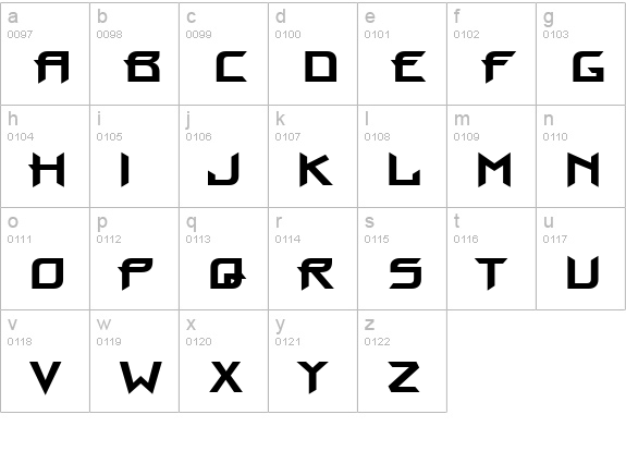 Proun Bold lowercase a-z preview