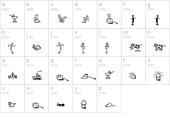 Providence-Dingbats lowercase a-z preview