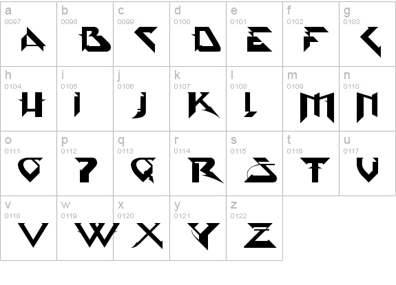 PsyType lowercase a-z preview