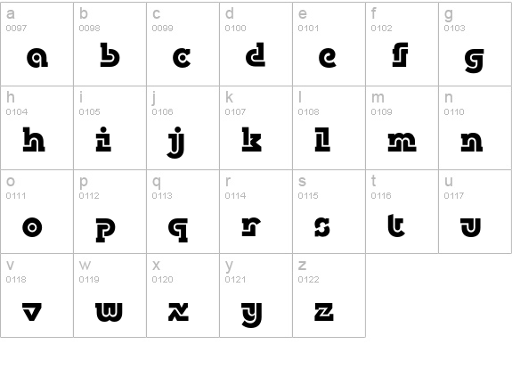 PT DublonBrus Bold Cyrillic lowercase a-z preview