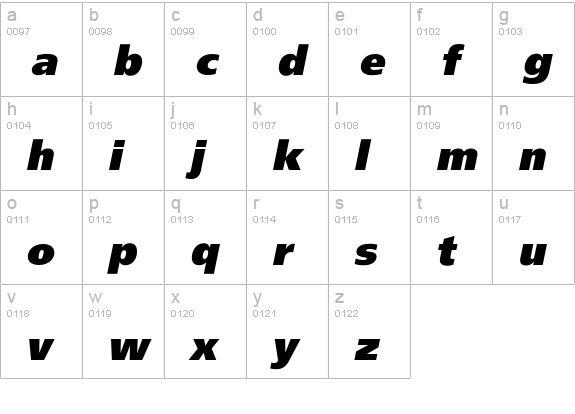 PT FreeSet Black Oblique Cyrillic lowercase a-z preview