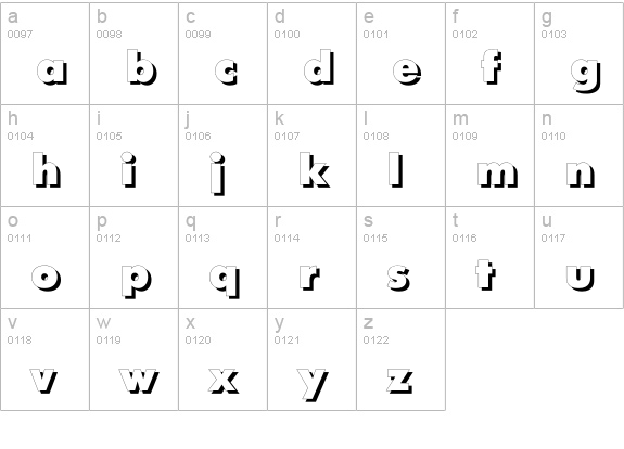 PT FuturisExtraShadow Cyrillic lowercase a-z preview