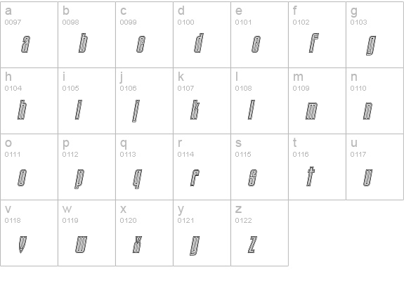 PT TauernEngraved Italic Cyrillic lowercase a-z preview