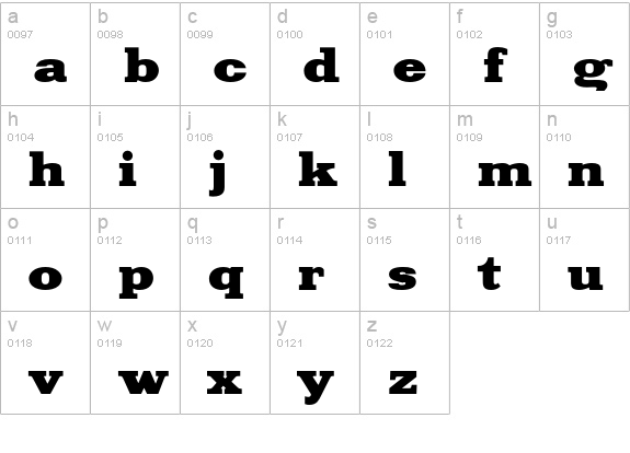 PT XeniaExtended Bold Cyrillic lowercase a-z preview
