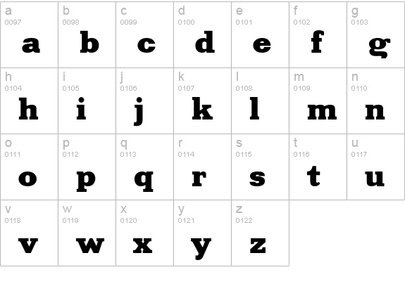 PT XeniaExtended Cyrillic lowercase a-z preview