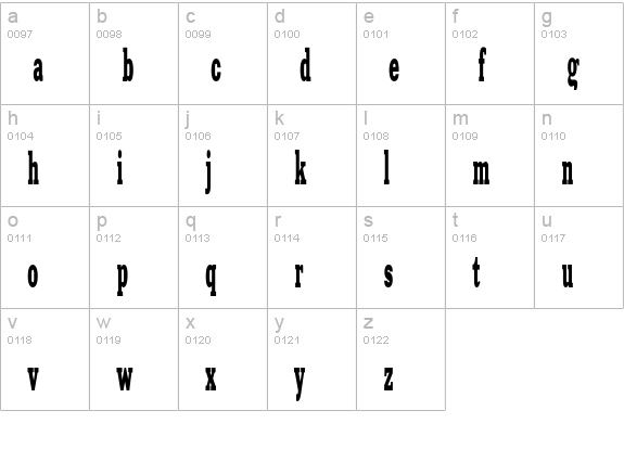 PT XeniaWestern Cyrillic lowercase a-z preview