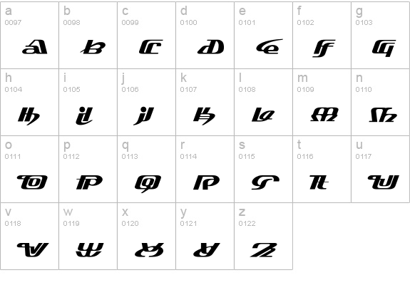 PTAF-Italic lowercase a-z preview