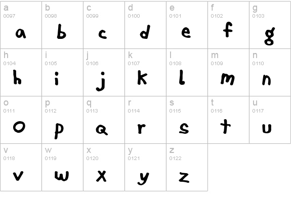 Puberty Strike lowercase a-z preview