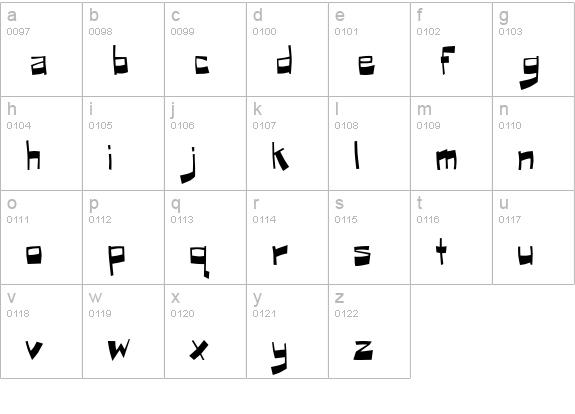 Puckfont lowercase a-z preview