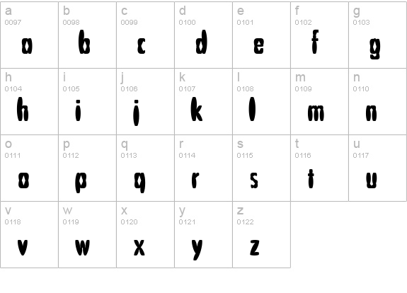 PuffedRiceBlack lowercase a-z preview