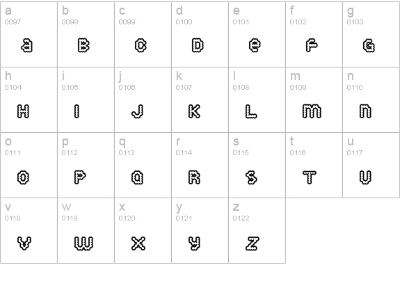 PuffyDreamland lowercase a-z preview