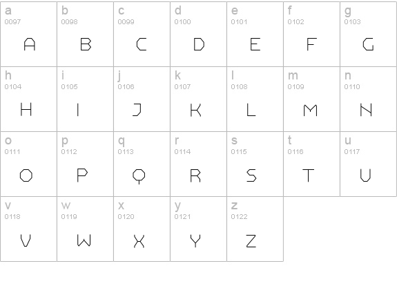 Pullman-Layer lowercase a-z preview