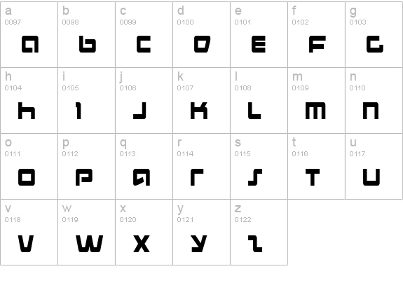 Pulse Rifle Condensed lowercase a-z preview