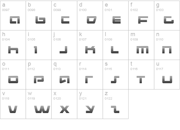Pulse Rifle Gradient lowercase a-z preview