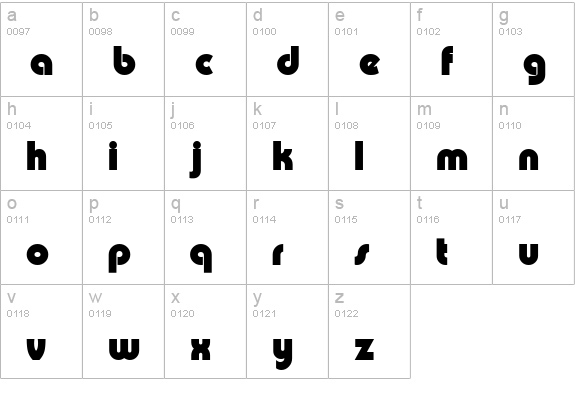 Pump Rus lowercase a-z preview