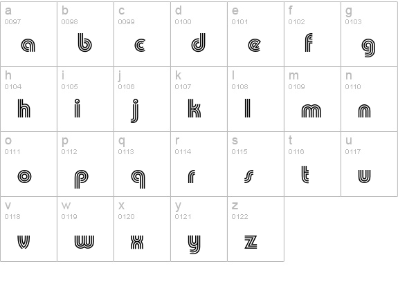 PumpEF-Triline lowercase a-z preview
