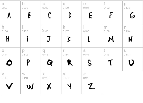 Punker lowercase a-z preview
