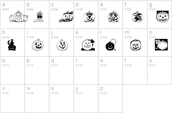 Punkins lowercase a-z preview