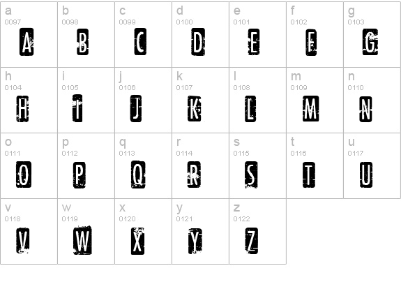 PunkRockShow Regular lowercase a-z preview