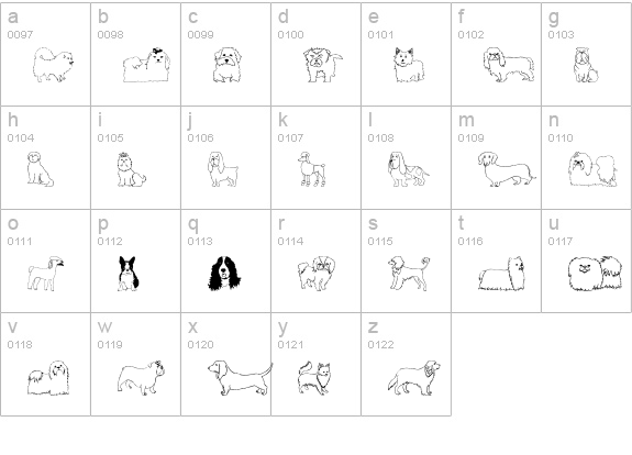Puppins lowercase a-z preview