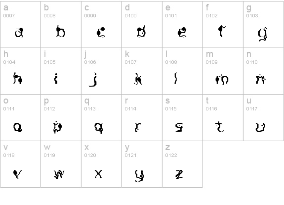 Purple Burple lowercase a-z preview