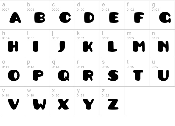 Pusab lowercase a-z preview
