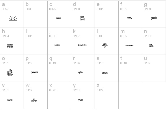 PussyGalore lowercase a-z preview