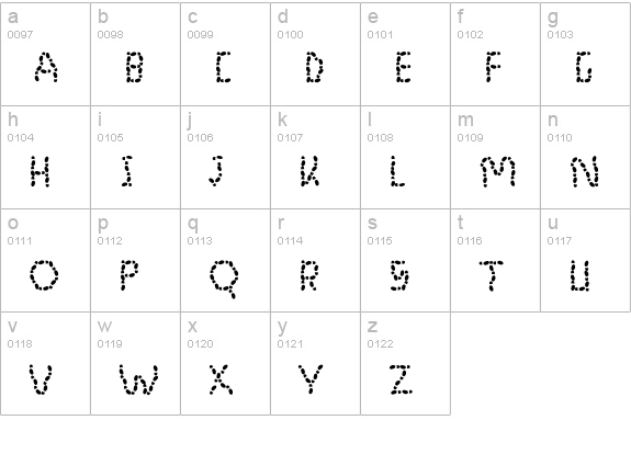 PutMyFootDown lowercase a-z preview