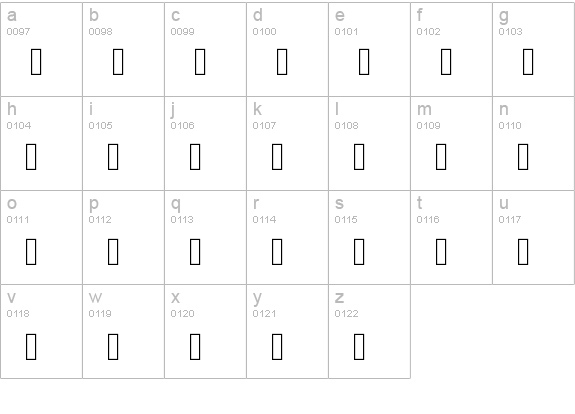 PWGingerbread lowercase a-z preview