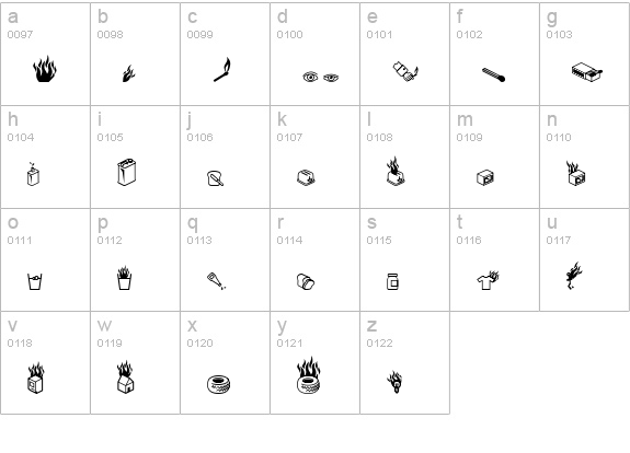 Pyrobats lowercase a-z preview