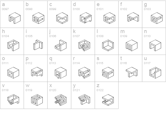 Qbicle 1 BRK lowercase a-z preview