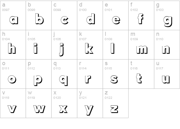 Qebab Shadow FFP lowercase a-z preview