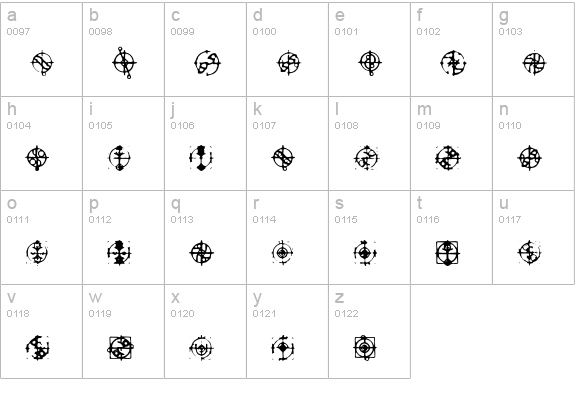 Qestir-Dingbat lowercase a-z preview