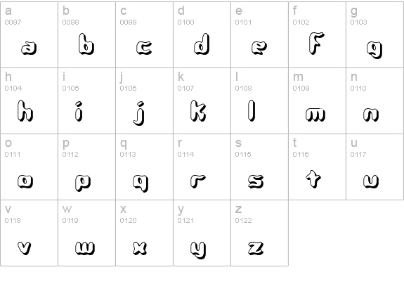 Qlumpy Shadow -BRK- lowercase a-z preview